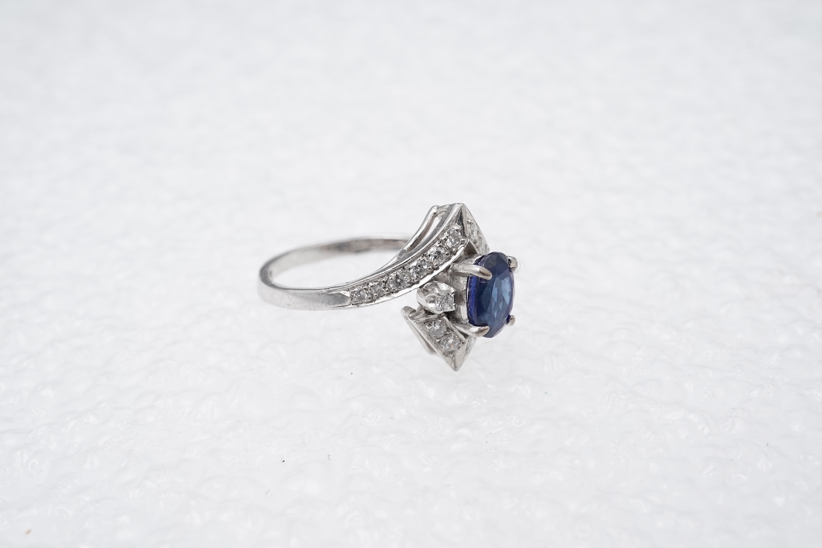 A sapphire and diamond ring